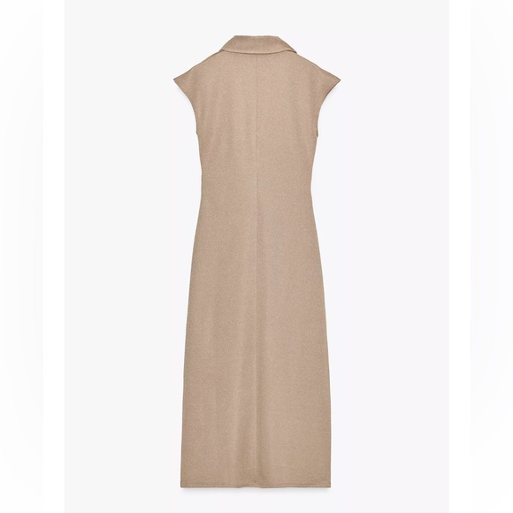 Zara Elegant Tan Midi Dress - Picture 8 of 11